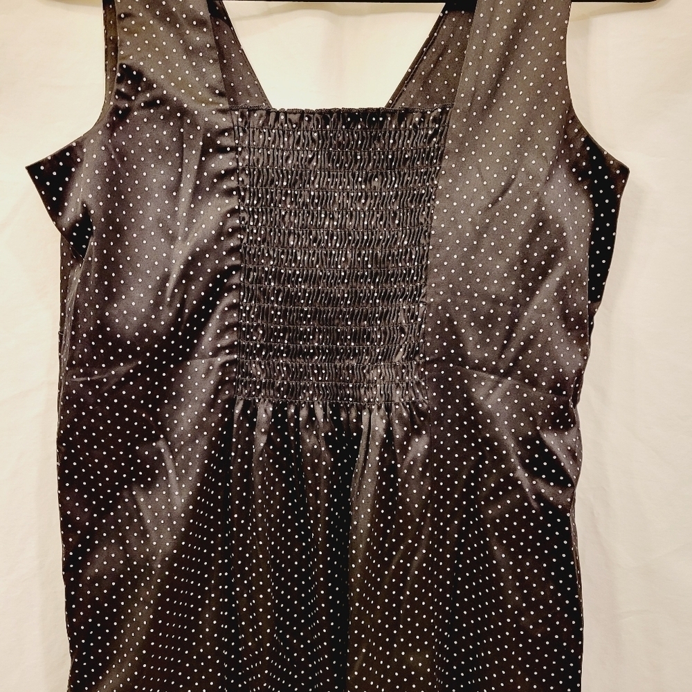 Three Seasons Maternity black cotton v-neck polka-dot dress size Medium - Picture 4 of 5